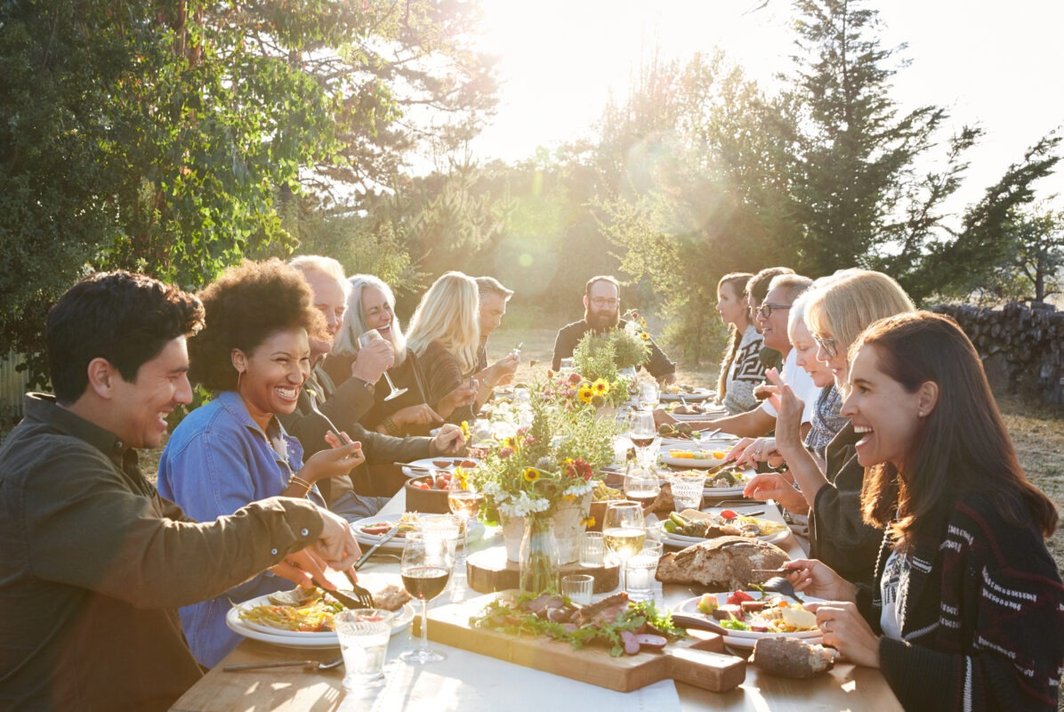 group enjoying food and weed delivery in Petaluma, Sonoma County